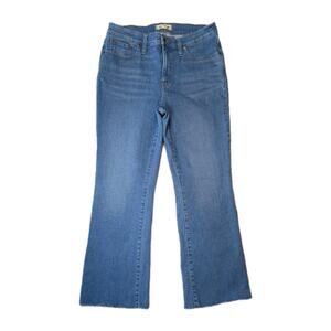 Madewell Mid Rise Kickout Cropped Jeans Raw Hem Light Wash Denim Womens W29 (31)